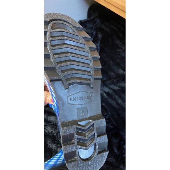 Rain boot rubber gator fashion blue plaid Florida uf - Picture 4 of 10